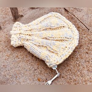 Handmade Knit Lined Seashell Lined Zipper Coin Purse Wallet Little Mermaid Bag